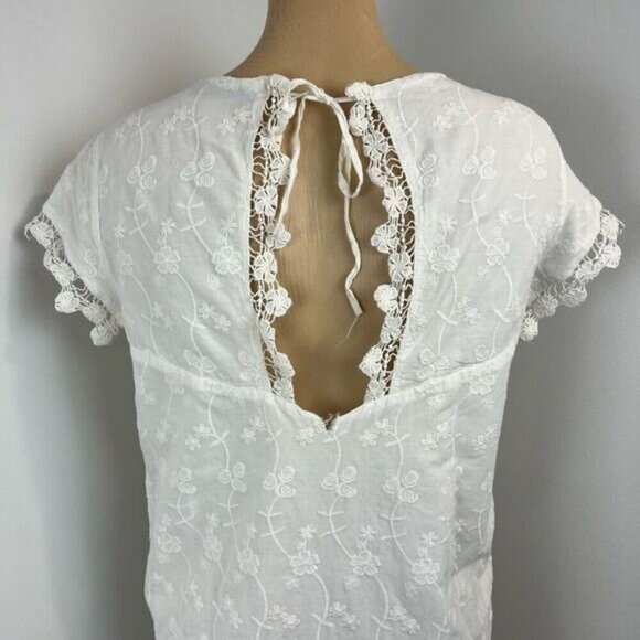 Zara Basic Collection Women’s Medium White Floral Lace Cottagecore Midi Dress - Picture 5 of 15